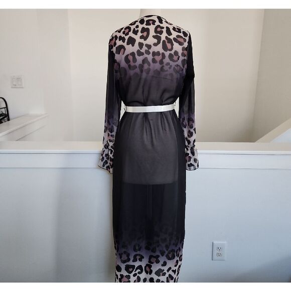 Robe Black and Purple Leopard Print Size S NWOT - Picture 5 of 6